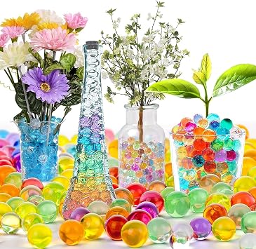 Water Beads Vase Filler, 10000pcs Multicolored Jelly Gems for Decoration