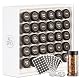 AllSpice Spice Rack Organizer, Wood, 525 Unique Labels, Countertop or Wall Mount, Includes 30 4oz Jars- Matte White Product Image 1