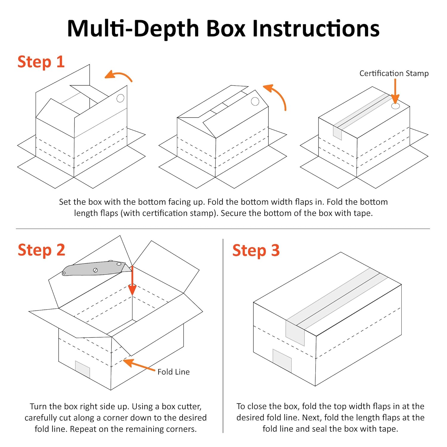 Ship Now Supply SNMD141212 Multi-Depth Corrugated Boxes, 14"L x 12"W x 12"H, Kraft (Pack of 25)