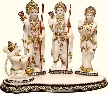 Sri Krishna Culture Hand Carved Ram Darbar Murti/Statue/Idol Antique Finish,Height-8 Inches,Material-Polyresin & Marble,Made in India