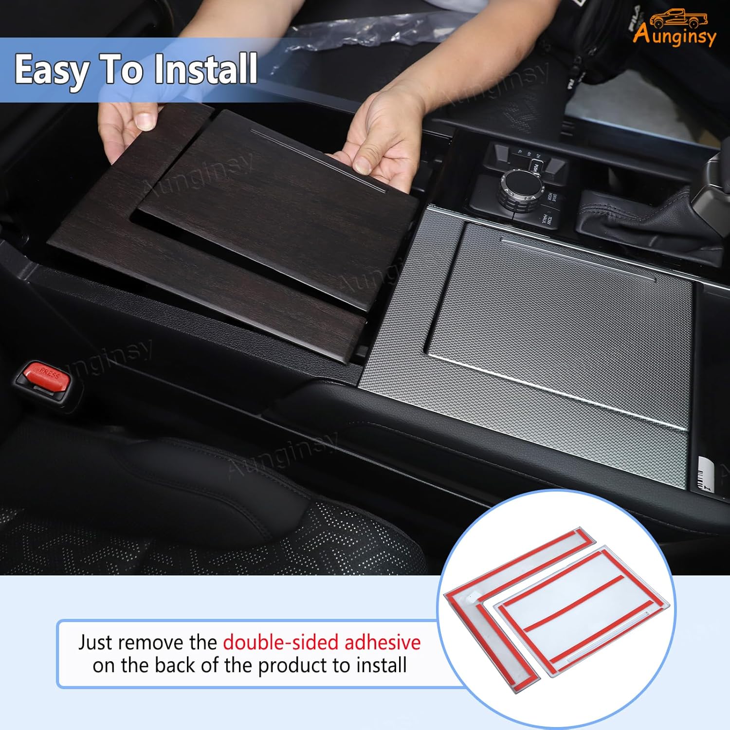 Aunginsy Car Center Console Cup Holder Panel Trim Cover Compatible with Toyota Tundra/Sequoia 2022-2025 Inner Central Control Water Cup Holder Panel Molding Decor Cover Accessories High Configuration