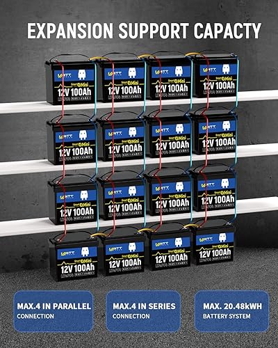 Miniatura 9 de Mini batería de litio LiFePO4 de 12 V 100 Ah con Bluetooth, grupo 24 de BCI, BMS de 100 A inteligente, hasta 15 000 ciclos, monitoreo a través de