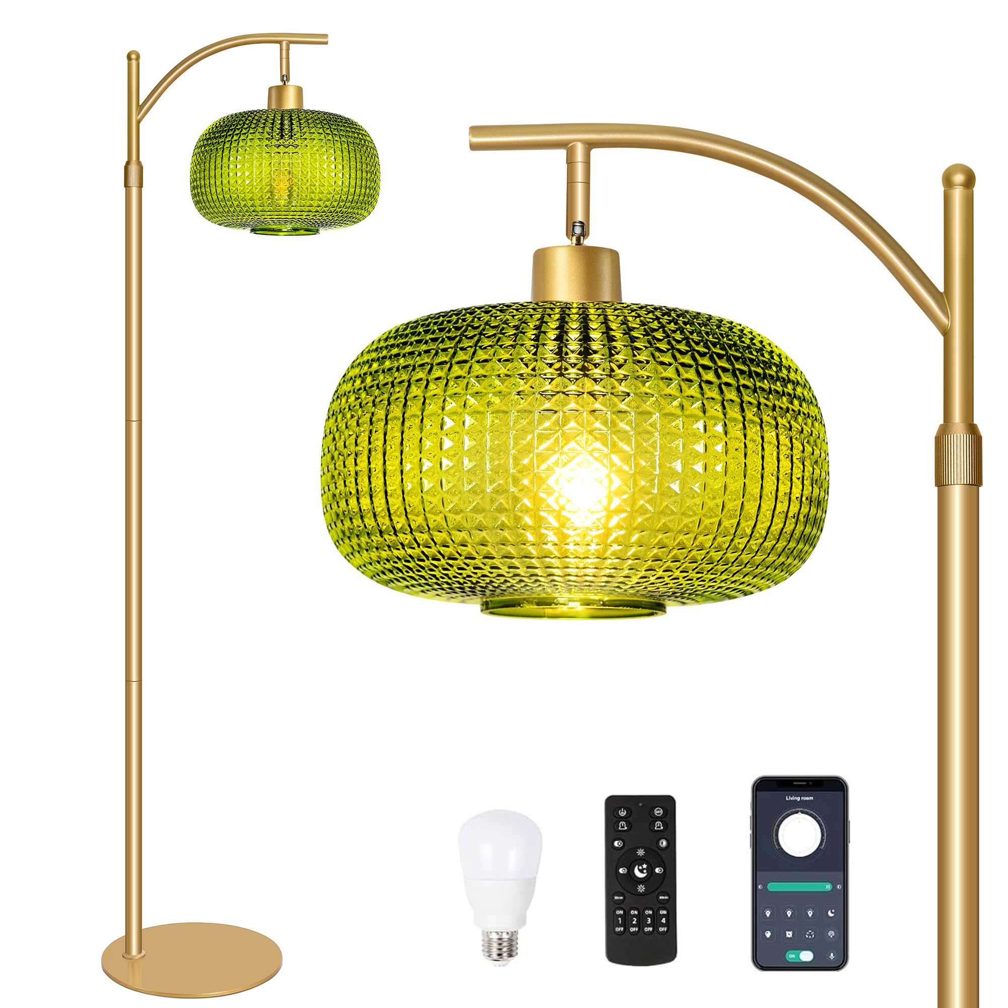 Photo 1 of Duoled Floor Lamp - Green Shade, 65" Tall