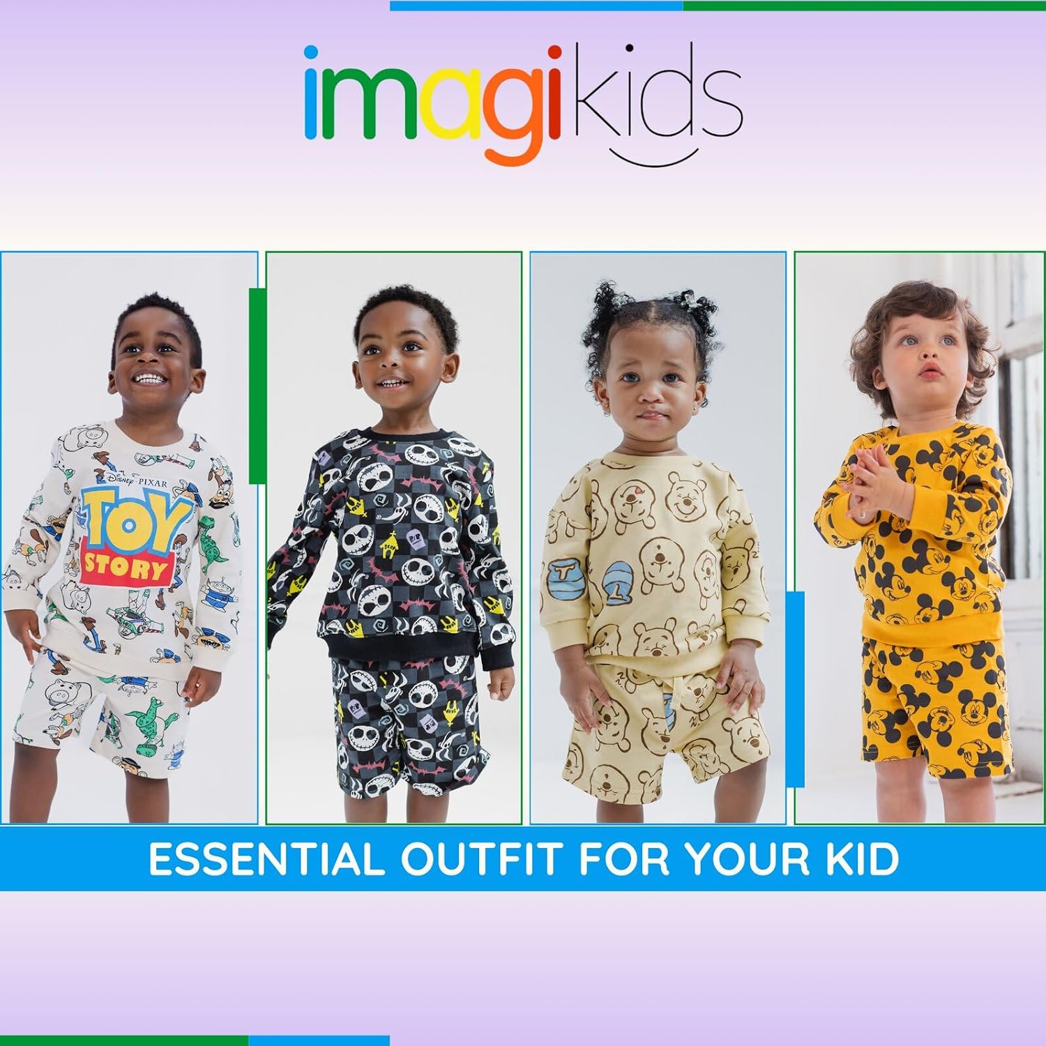 Disney Boys' French Terry Sweatshirt and Shorts Set for Baby & Kids image 3