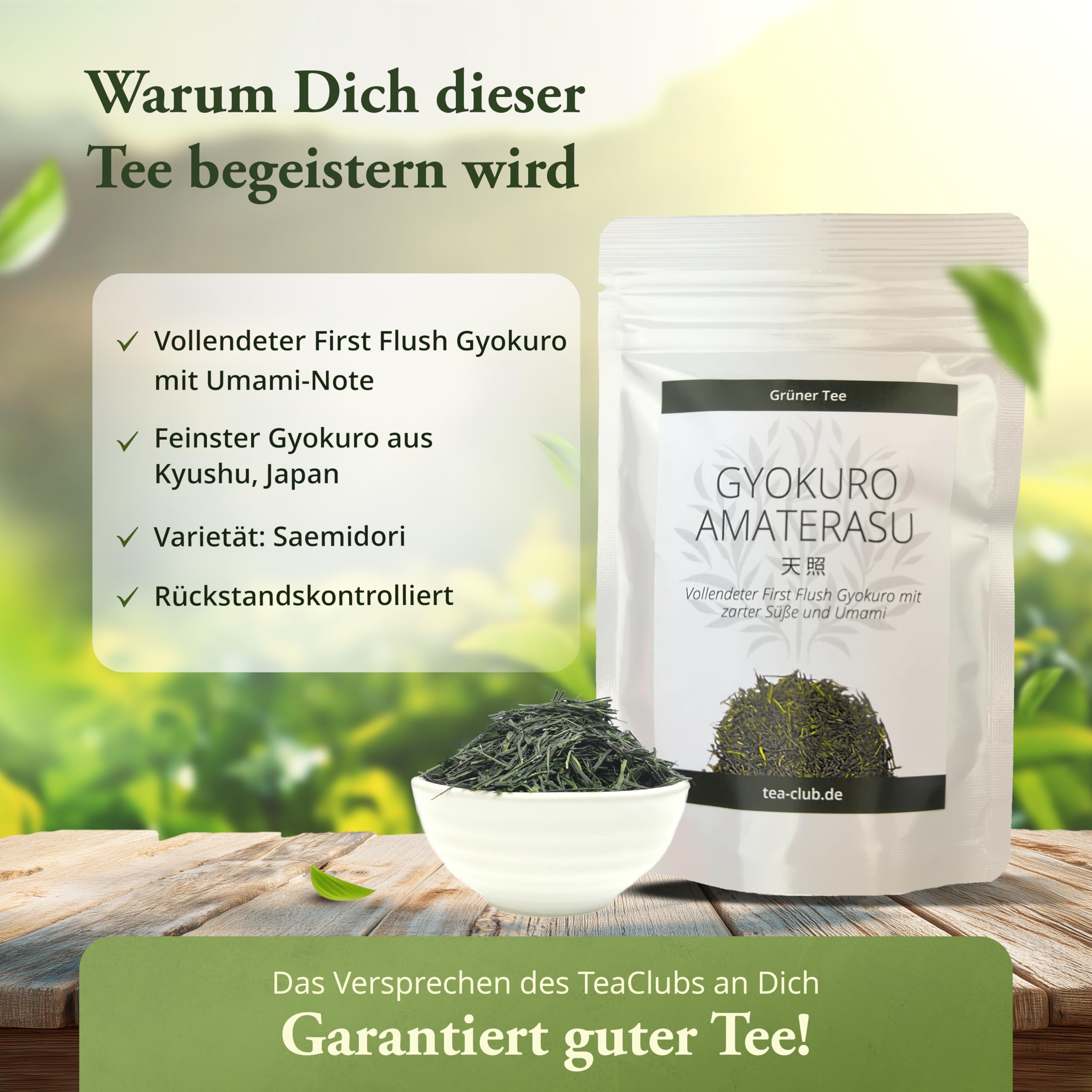 Gyokuro Amaterasu 50g First Flush Grüner Tee aus Japan Japanischer Grüntee