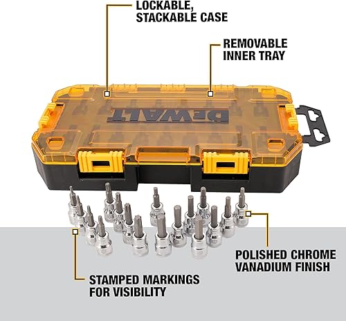 Miniatura 2 de Caja de herramientas dura con juego de dados de 38 de pulgada Dewalt 17 piezas DWMT73806