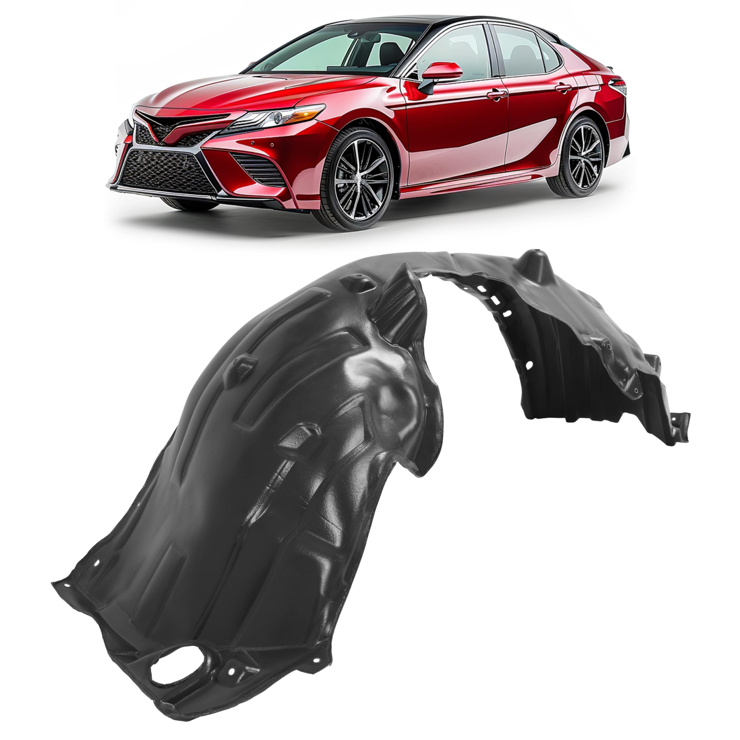JMTAAT Front Fender Liner Inner Panel Compatible with 2018-2024 Toyota Camry Replacement for TO1248227 5380606221 5380606220 Wheel Liner Splash