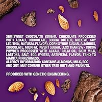 Vista 5 de Snickers - Barra de caramelo de brownie de almendras y cuadrados de chocolate oscuro, almendras, chocolate negro, caramelo y brownie