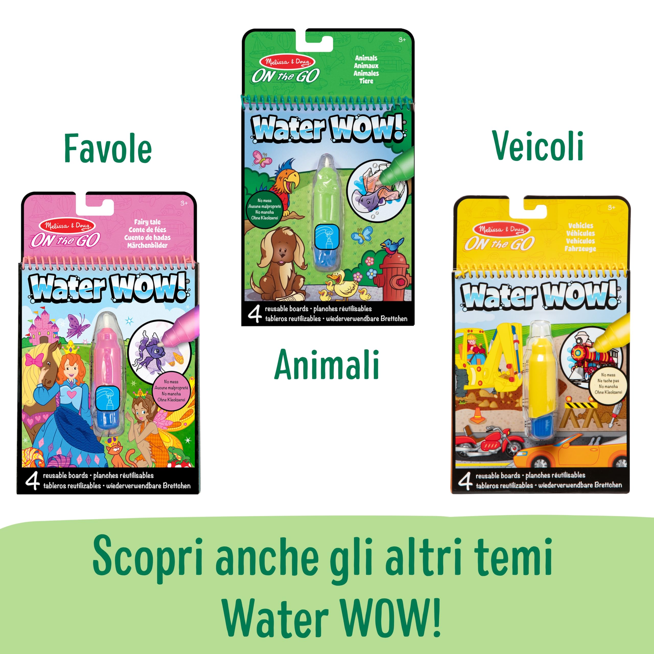 Melissa & Doug Water Wow! Libro Magico da Colorare con Pennello ad Acqua - Tema Fattoria, Gioco Educativo da Viaggio per Bambini 3+ Anni