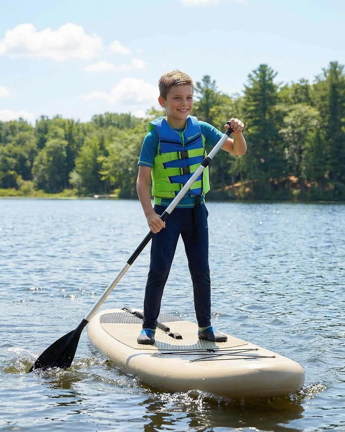 Owntop Swim Vest Youth | Lightweight & Breathable | Adjustable Safety Straps & Buckles | Easy-to-spot Colors | Swimming Training, Kayak, Boating | Fit for 50-125 lbs