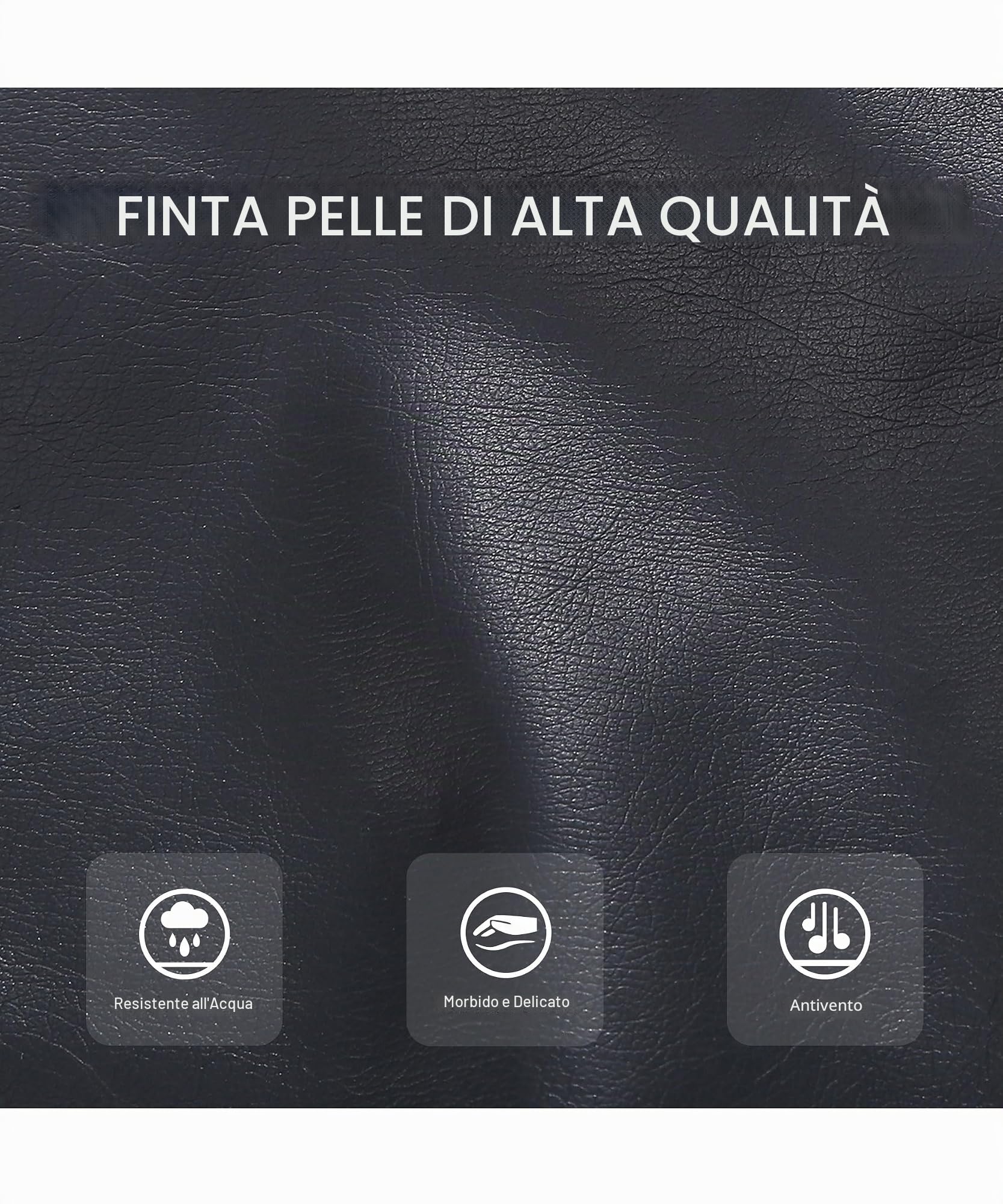 BELLIVERA Giacca Corta da Donna in Pelle PU, Giacca Tasche con Cerniera, Giacca in Pelle PU per l'autunno e l'inverno