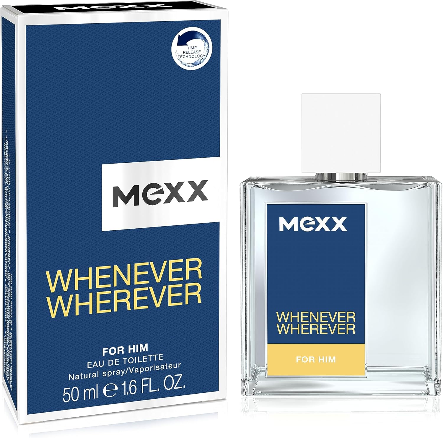 Mexx Whenever Wherever Man eau de toilette, voor elke gelegenheid, voor zorgeloos elegantie, 1 x 50 ml