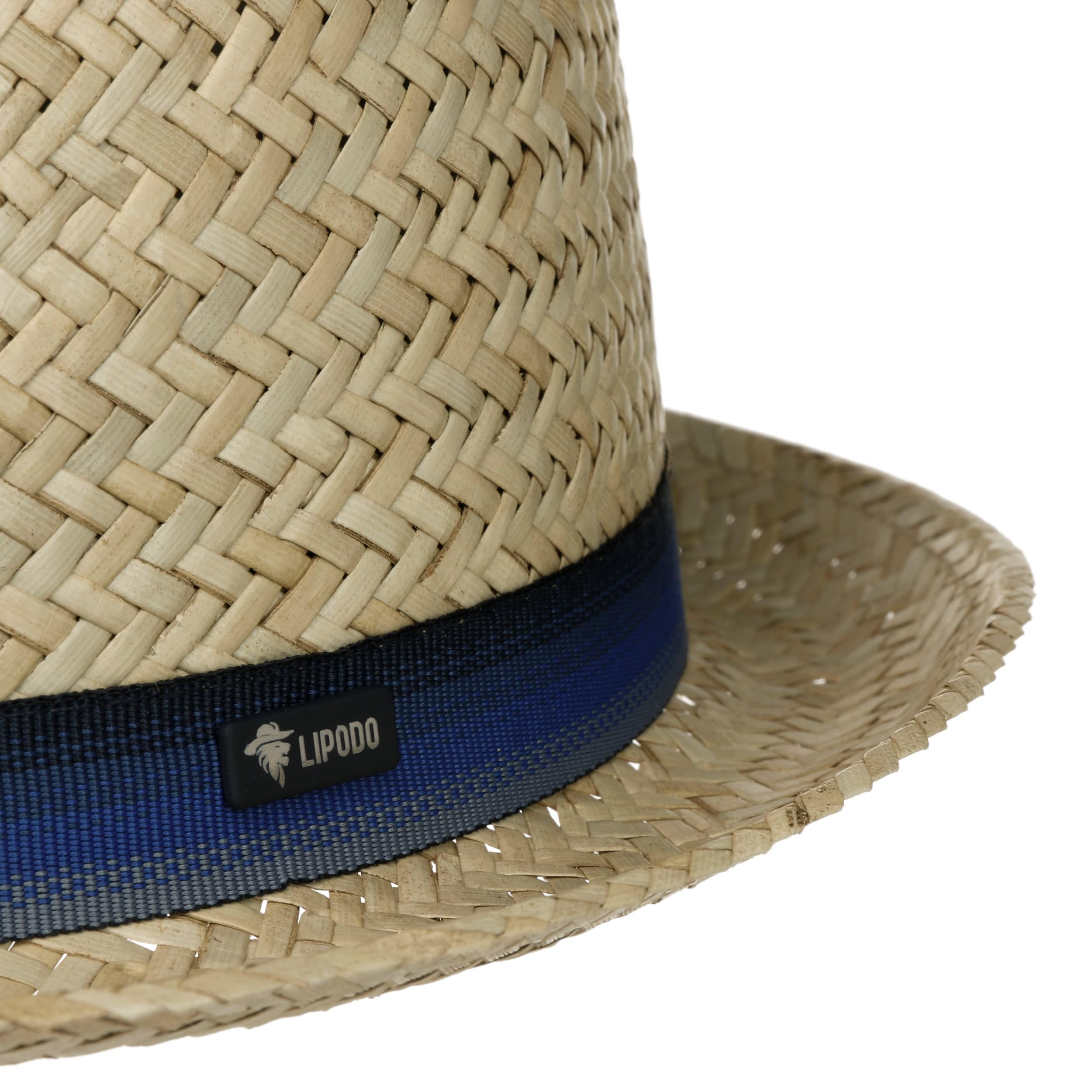 Lipodo Diamond Crown Strohhut Porkpie Made in Italy Damen Herren Frühling Sommer
