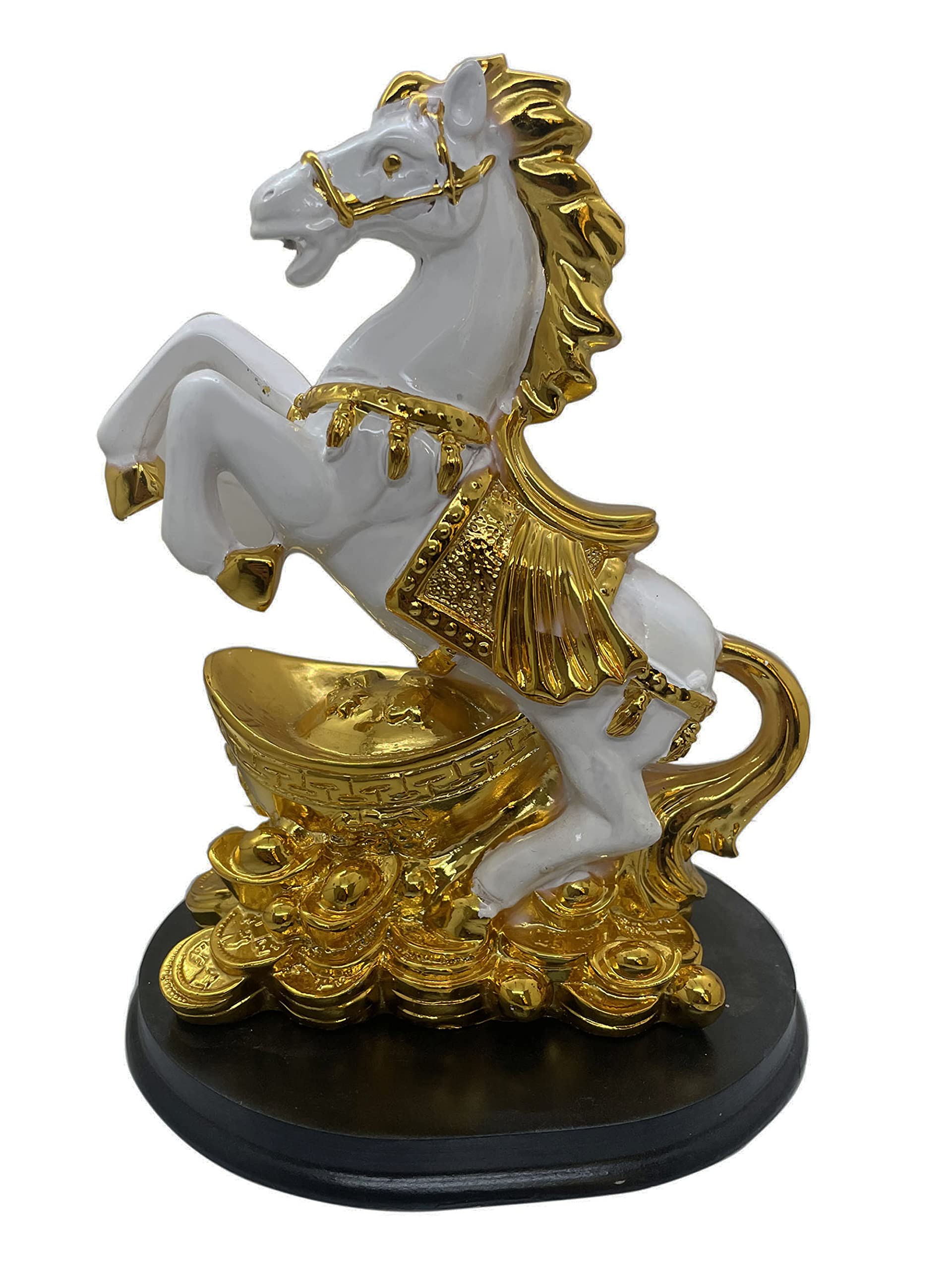Saubhagya Global Resin WhiteRunning Horse (Medium Size), Victory Horse for Feng Shui and Vastu-20cm