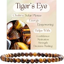 Bivei Women's 4 mm Natural Semi-Precious Stone Beads Elastic Stretch Crystal Bracelet Yoga Gift