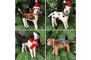Juegoal Felt Animals Christmas Dog Ornaments Set