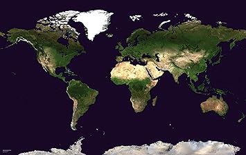 Amazon.: Maps International Small Satellite Map of The World