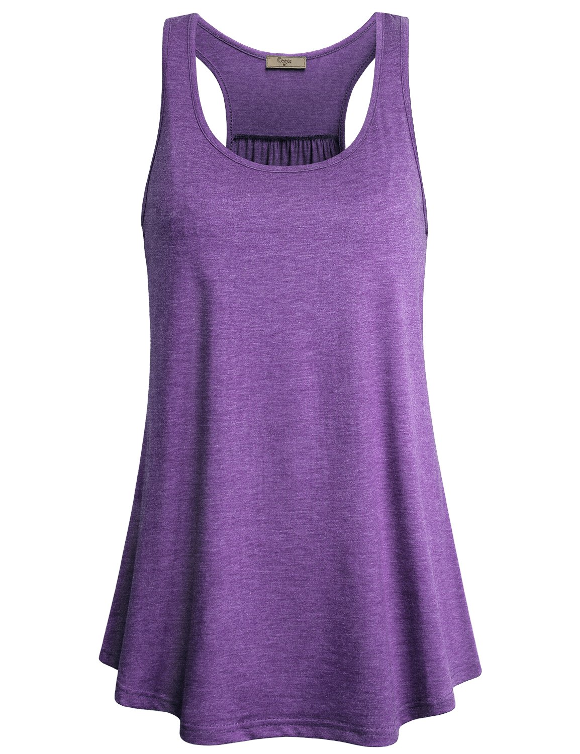 Cestyle Racerback Workout Tank Tops for Women Long Flowy Sleeveless Top