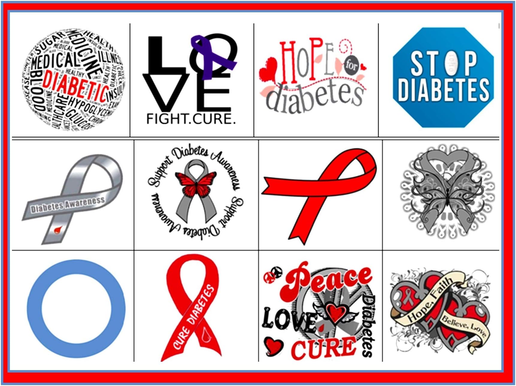 Diabetes Temporary Tattoos
