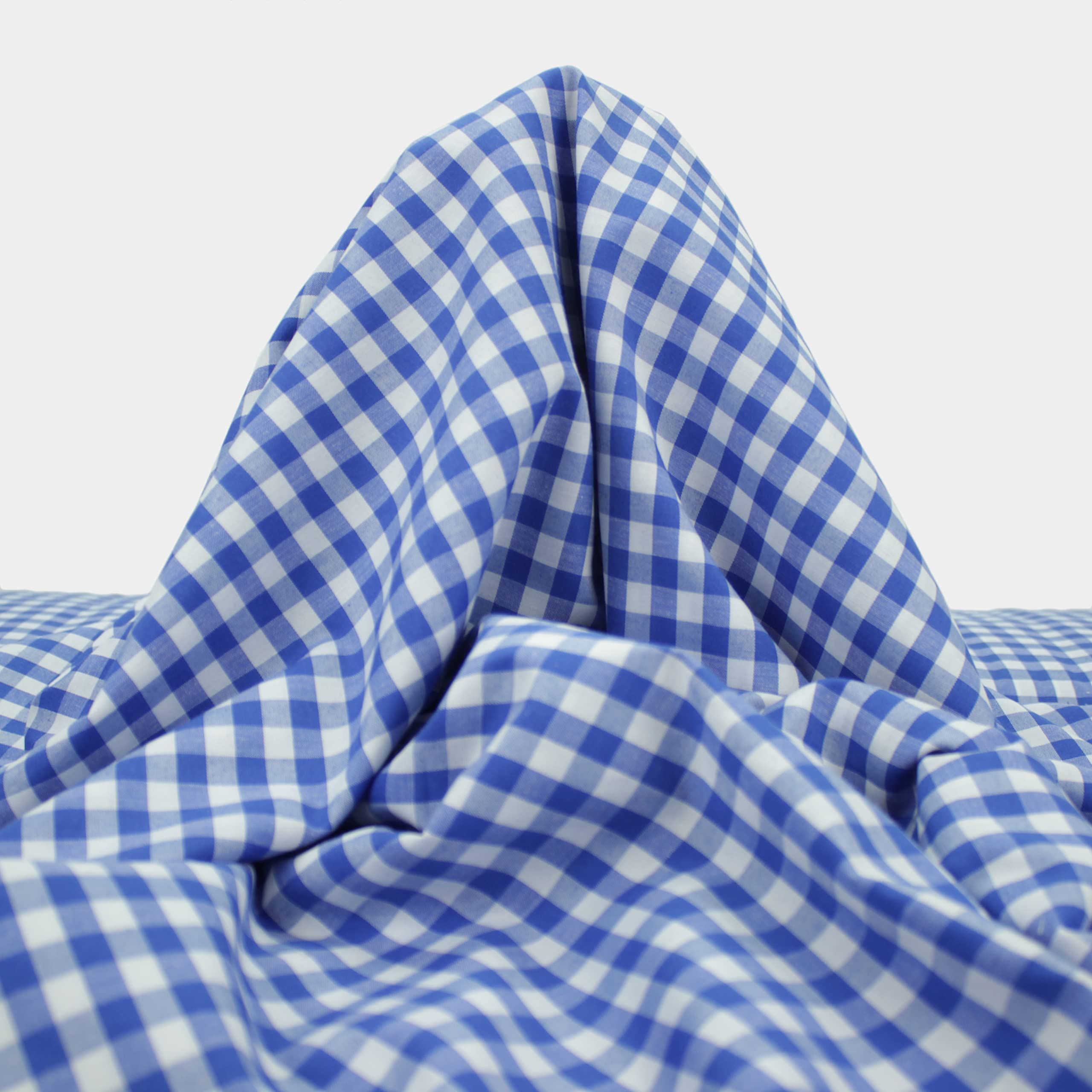 TELA DE VICHY DE CUADROS GRANDES DE ANCHO 160cm POR METRO (AZUL, 5)