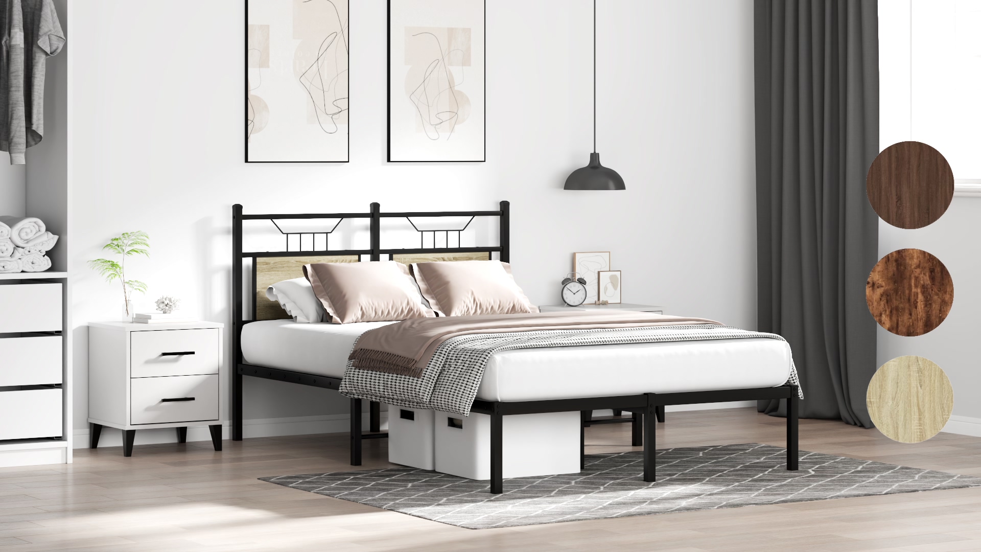 VidaXL Bedframe Sonoma Eikenkleurig 120x190 cm, Twijfelaar Bed, Bedbodem, Slaapkamermeubel, Tweepersoonsbed