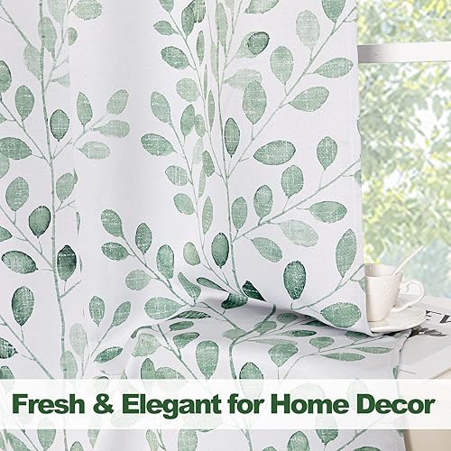 Miniatura 6 de MYSKY HOME Cortinas para dormitorio de 63 pulgadas de largo, con aislamiento térmico, que oscurecen la habitación, patrón de impresión de ramas de