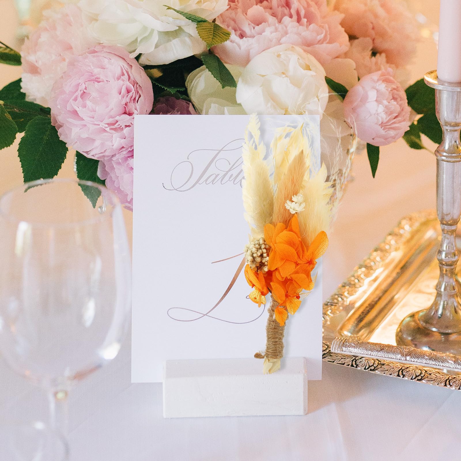 ABOOFAN 2 Pezzi 6 Fiori Pressati Bouquet Fiori Secchi Per La Decorazione Della Casa Stile Paesaggio Matrimonio Natale Elegante