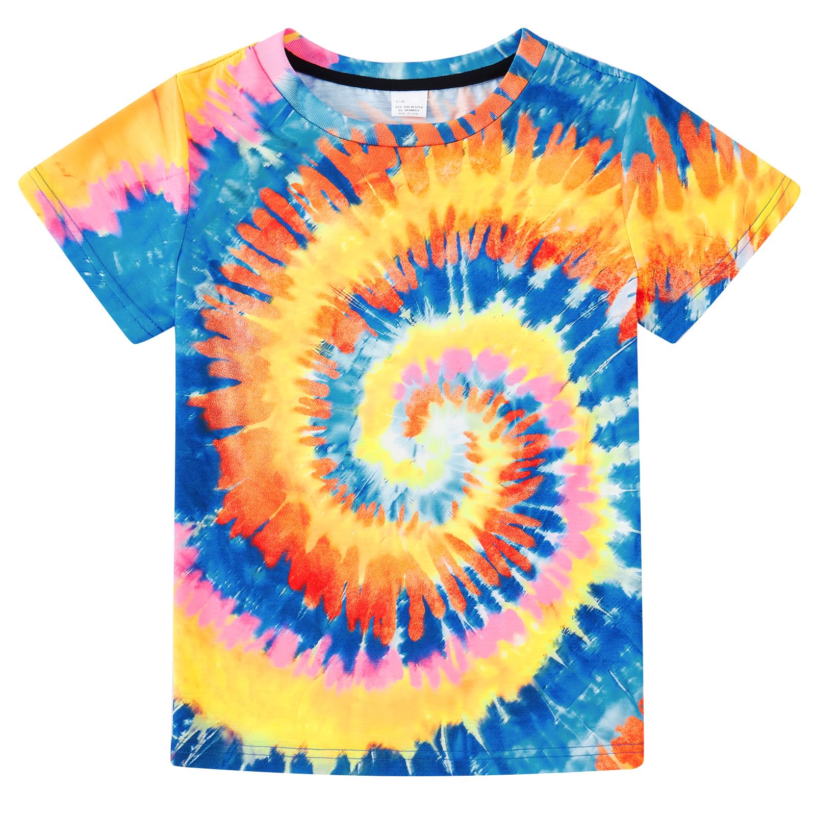 Boys Tie Dye Shirt Size 4-14 Hippies Senior Rainbow Tees T Shirts for Kids | Tees T shirts for Kids