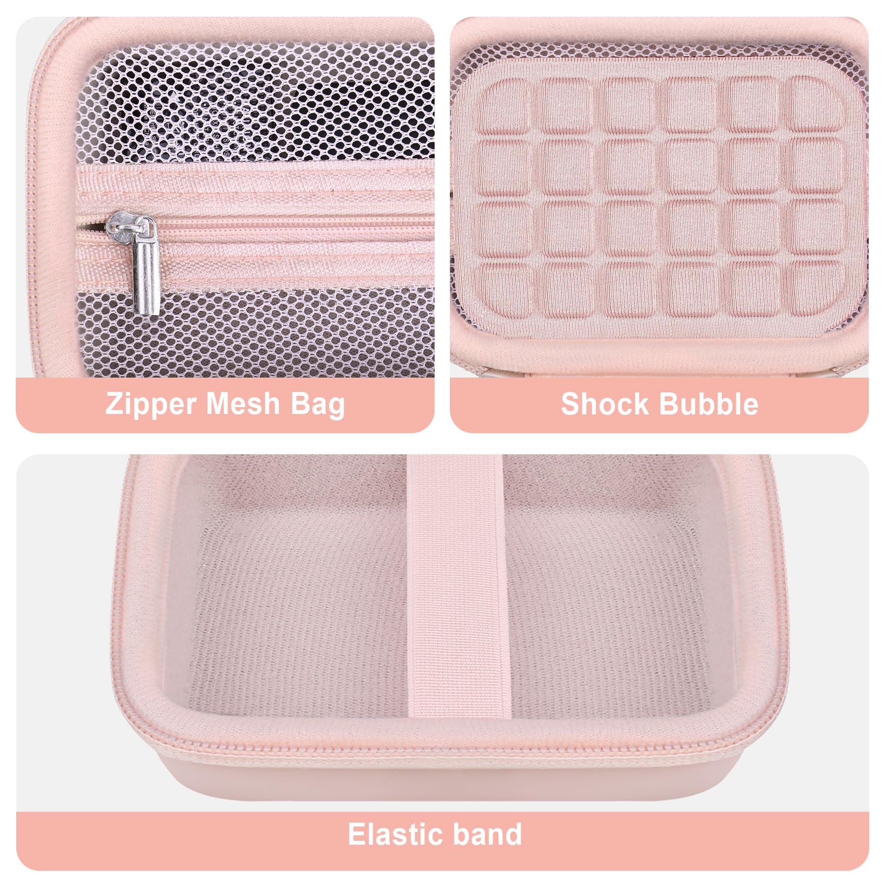 Cassa per fotocamera digitale compatibile con fotocamera digitale Kodak PIXPRO FZ55 FZ45, borsa di viaggio per archiviazione della fotocamera Vlogging con tasca in rete per cavo USB, Rosa