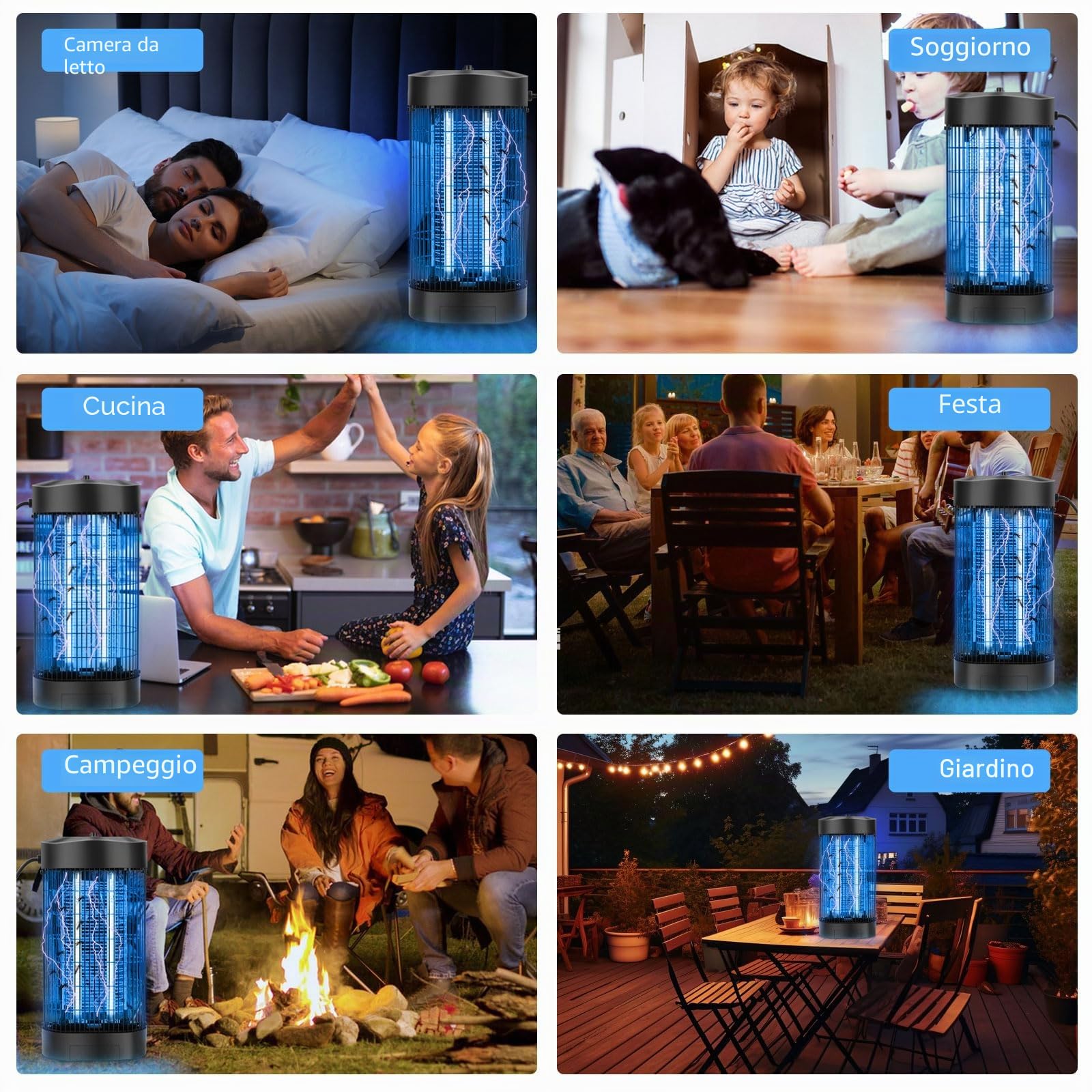 Lampada Antizanzare, Zanzariera Elettrica 18W Lampada Zanzare con UV LED, Zanzare Elettrico Silenziosa Interni Lampada Antizanzare Elettrica per Giardino Cucina Mosche e Altri Insetti Volanti