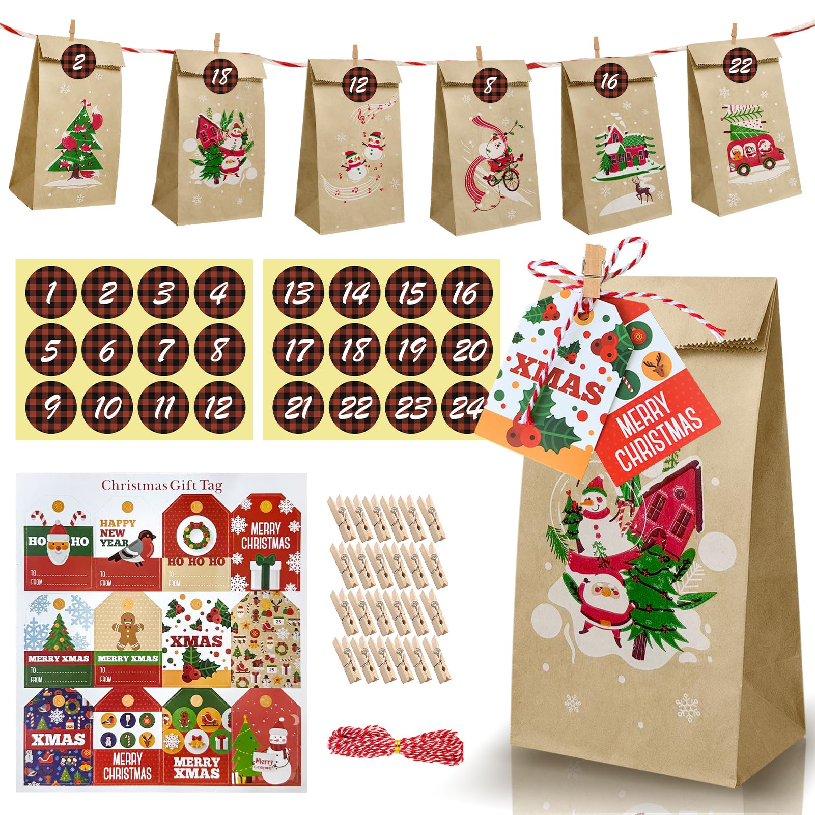 Calendrier De L'Avent A Replir | Calendrier De L'Avent Avec 24 Boîte