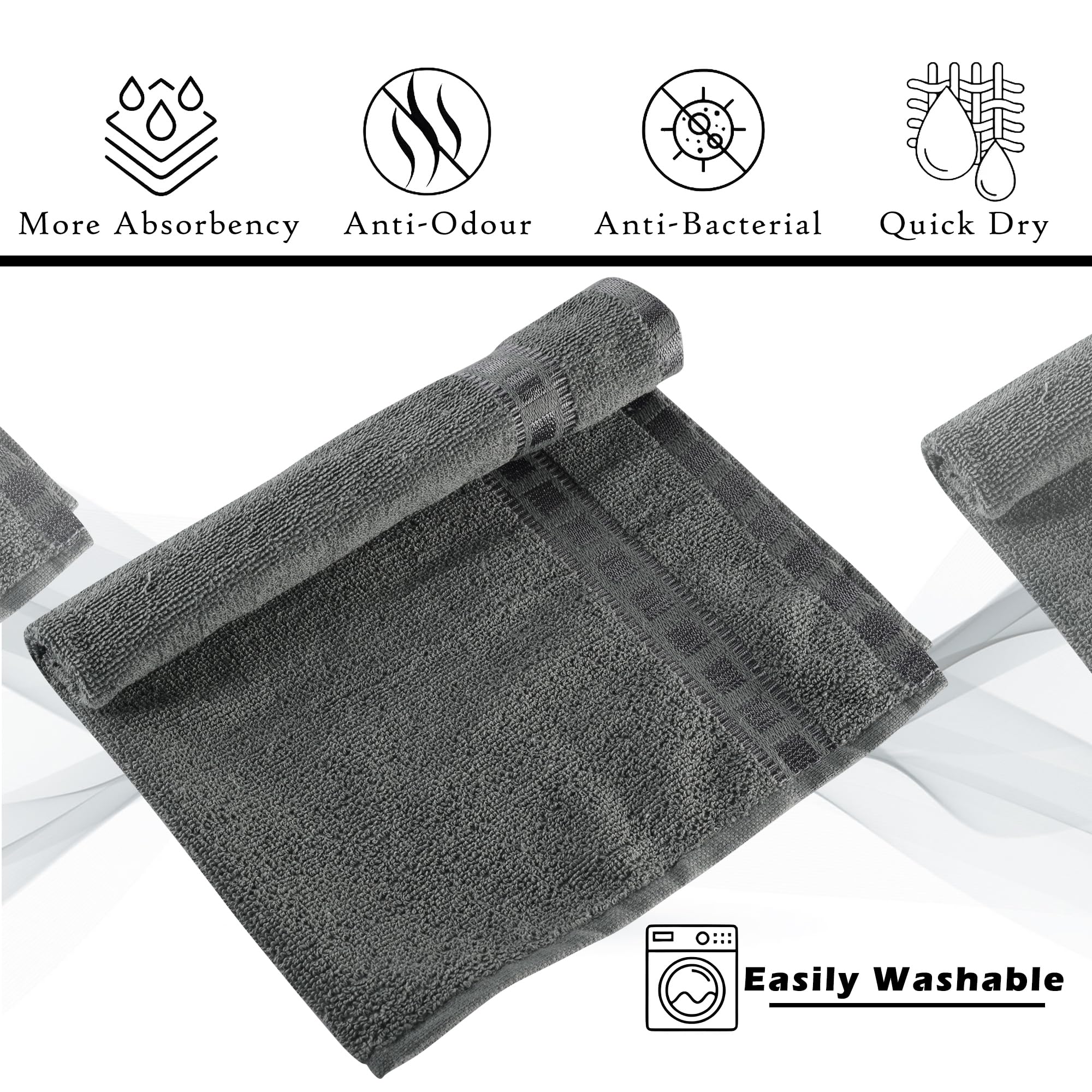 Kuber Industries Cotton Hand Towels - 2 Pack -5 Kuber Industries Cotton Hand Towels - 2 Pack -5