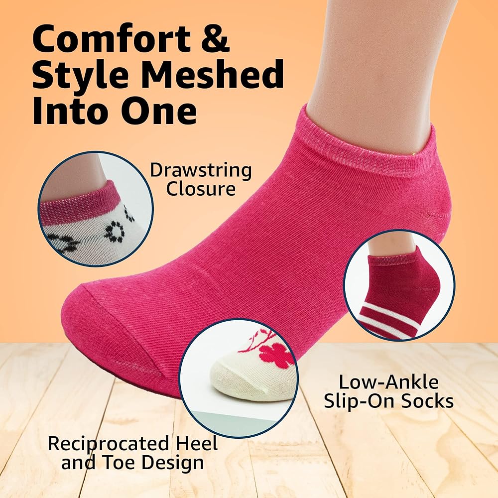 BRIGHT STAR Women's Low Cut Ankle Socks - 20-Pair | Soft