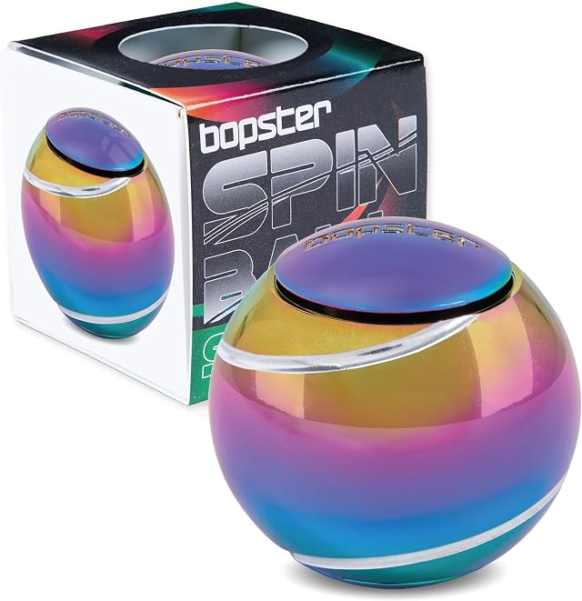 bopster Metall Spin Ball Fidget Schreibtischspielzeug – Hand Spinner, bestes Fidget-Spielzeug für Kinder, Jugendliche & Erwachsene – Stressabbau, Angstlinderung & Autismus (Mehrfarbig Metallic)
