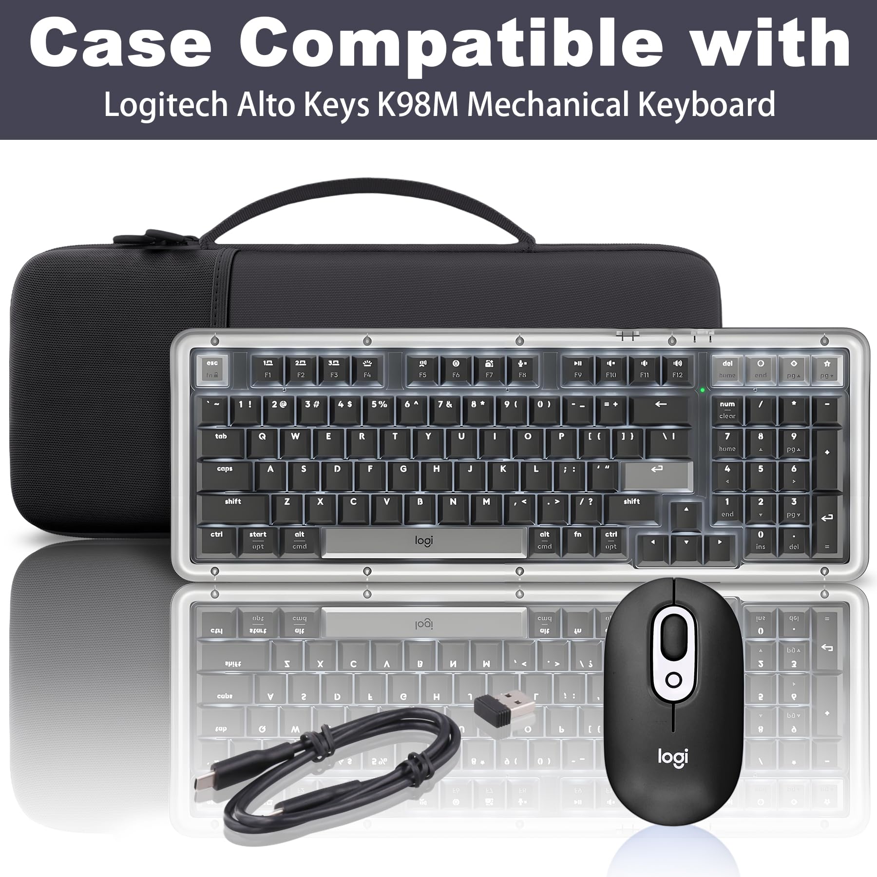 Amazon.com: for Logitech Alto Keys K98M Keyboard Carry Case
