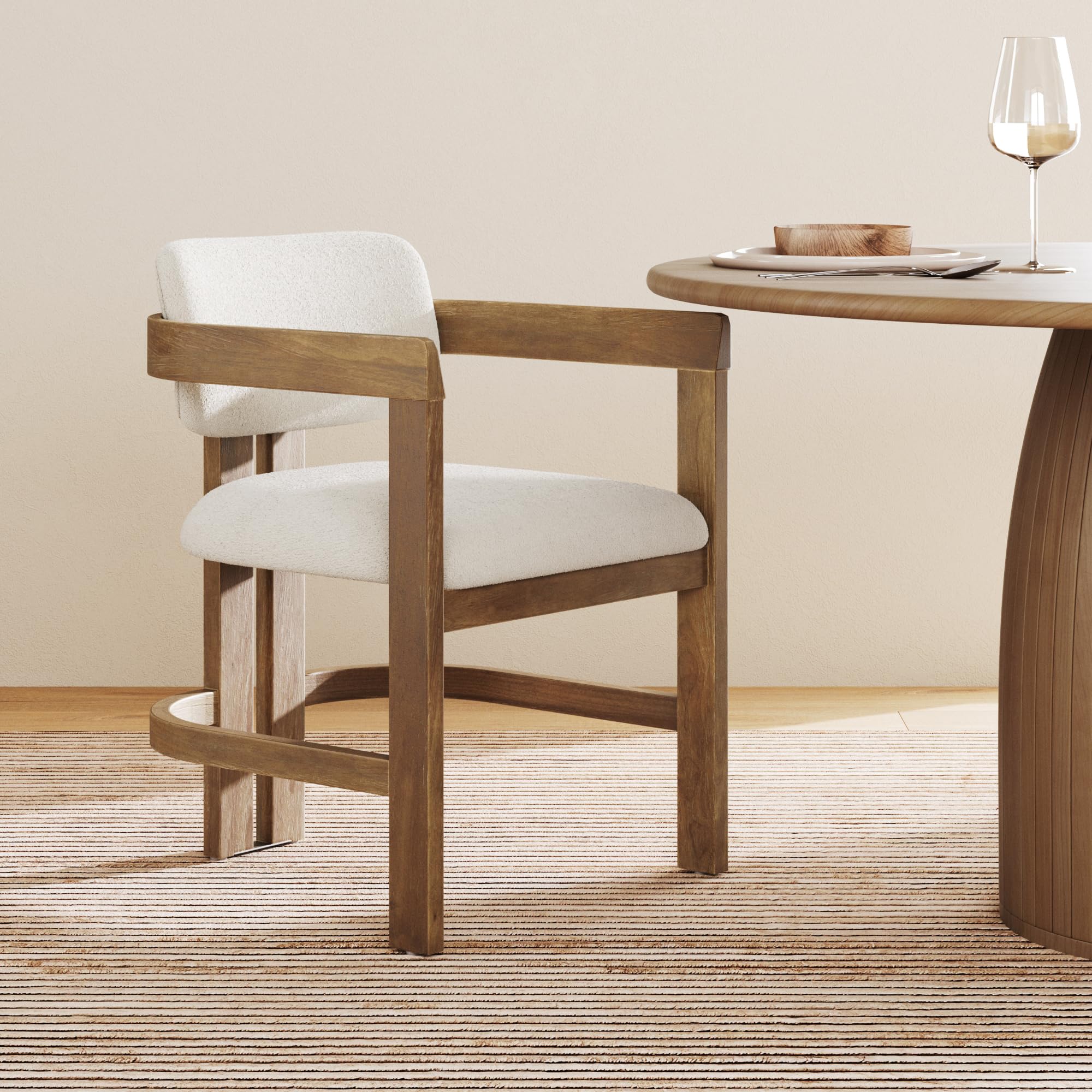 ASCENT made by A. Blanchard フレーム付きプリント Amazon.com - Nathan James Veya Modern Boucle Upholstered Dining