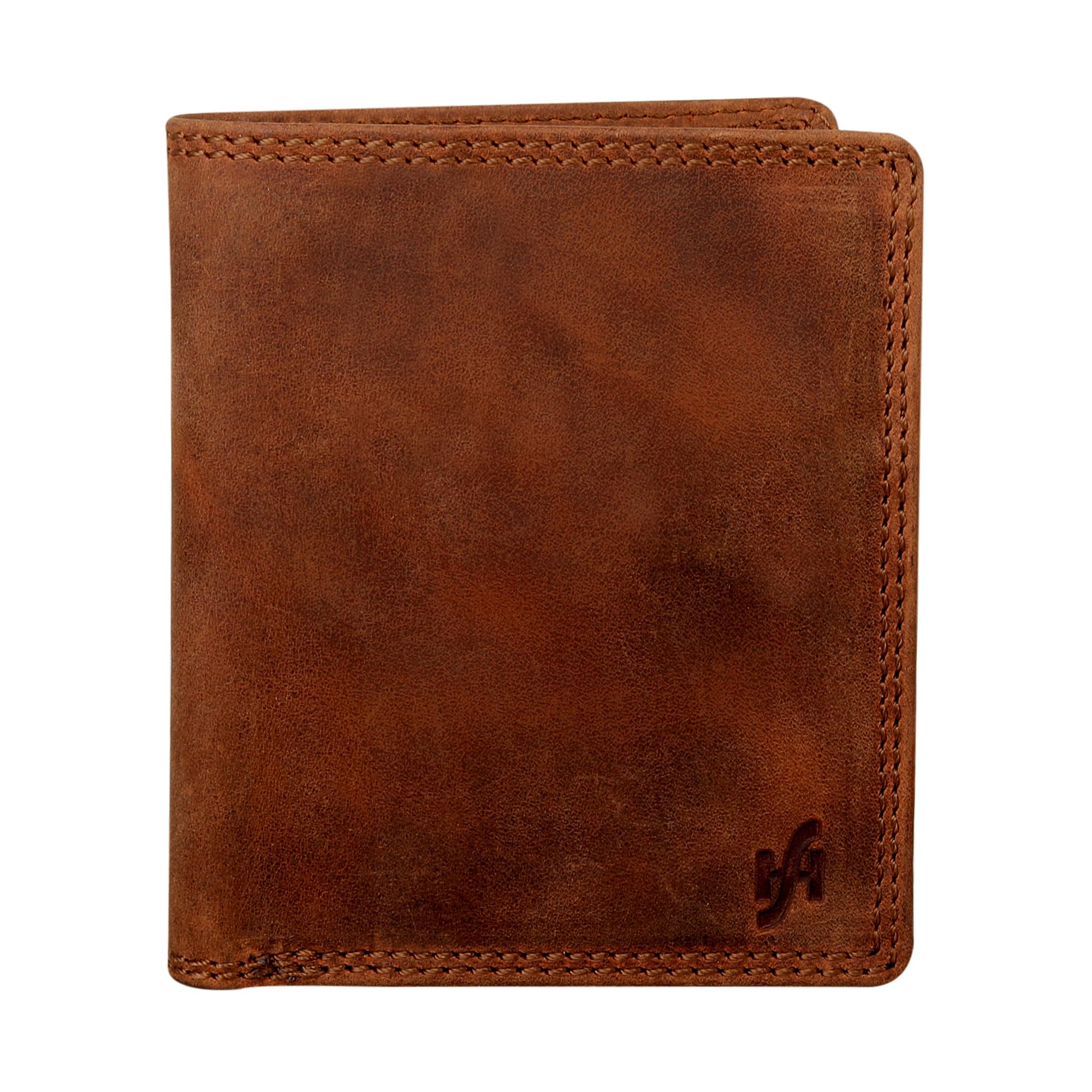 Starhide Men's Brown Leather Coin Wallet With Zip & Flap – Handmade Vintage Style