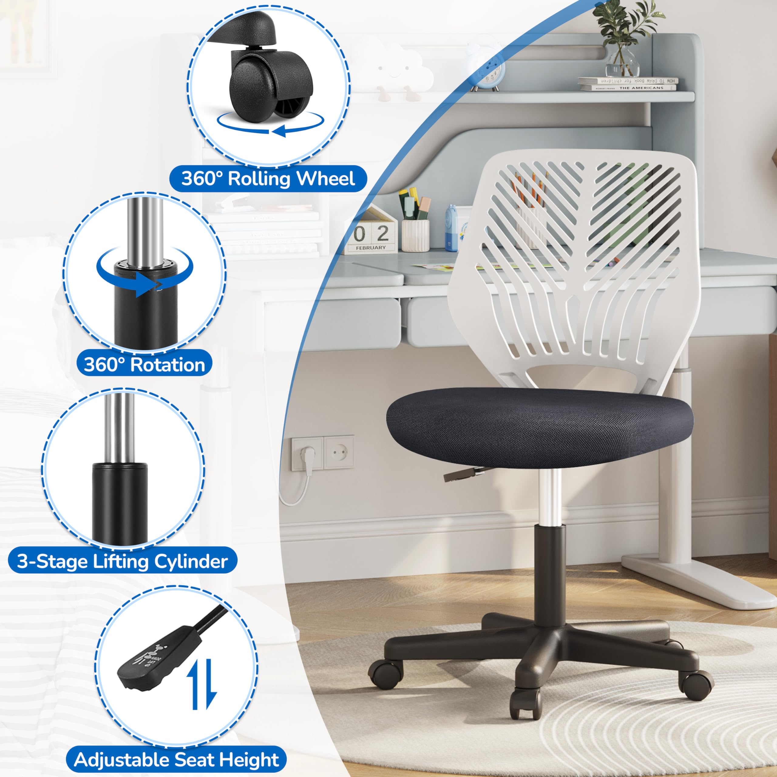 Yaheetech Bürostuhl Ergonomischer Schreibtischstuhl Drehstuhl