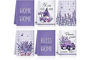 6 Pcs Spring Lavender Kitchen Towel Set