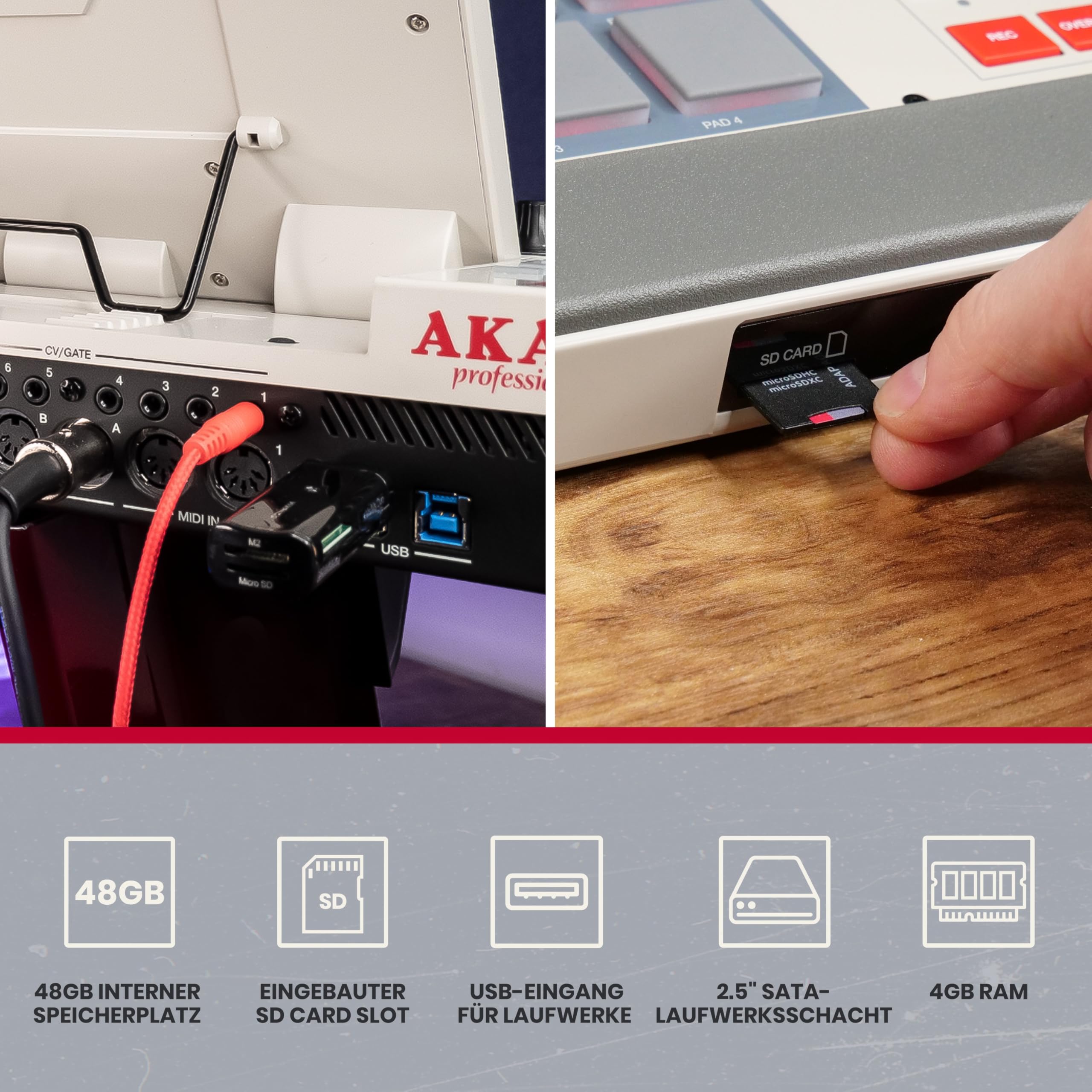 Akai Professional MPC X SE - Eigenständige Produktions-Workstation und Beatmaker mit 10,1" Multi-Touch-Bildschirm, Drum-Pads, Synth-Engines, 48GB Speicherplatz und Native Instruments Integration