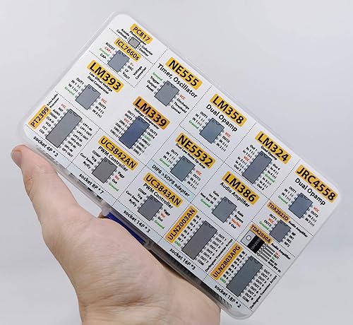 Miniatura 6 de Surtido de chips CI XL, 150 piezas, amplificador, oscilador, pwm, PC817, NE555, LM358, LM324, JRC4558, LM393, LM339, NE5532, LM386, TDA2030,