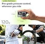 Woowind Mini Pompe à vélo, 50s Inflation rapide, pompe électrique à vélo - 120 PSI, Gonflateur de pression des pneus, Gonfleur de pneus portable avec soupape Presta et Schrader pour route, vélo urbain & MTB