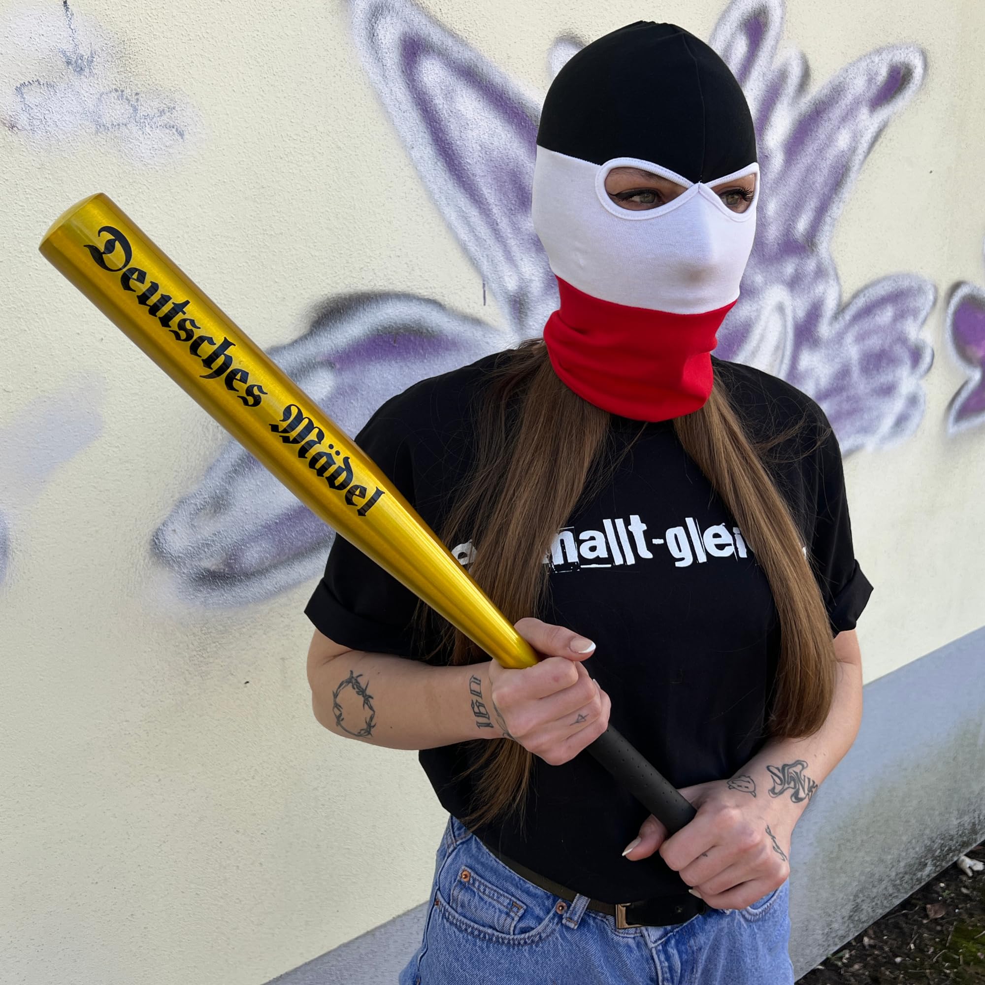 Baseballschläger Deutsches Mädel aus Aluminium - Solide verarbeitet - Rutschfester Griff - 26 Zoll Alu Softball Schläger