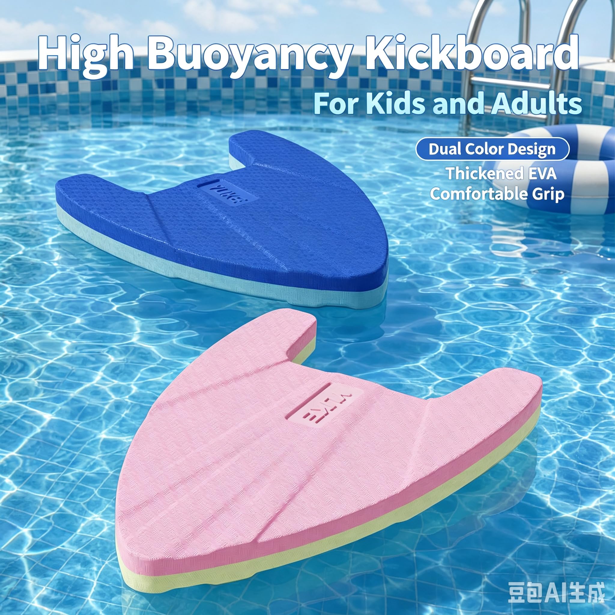 2PCS Tavoletta Nuoto Tavole galleggianti per nuotare Kickboard da Nuoto | Ausilio Galleggiante Facile da Afferrare attrezzatura da allenamento in schiuma EVA per lezioni di nuoto e fitness in acqua