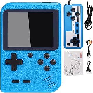 Handheld Game Console, Portable Mini Retro Game Player with 800 Classical FC Games, Support 2 Players & TV Connection, 1020mAh Rechargeable Battery, Present for Kids Boys Girls and Adults (Blue)