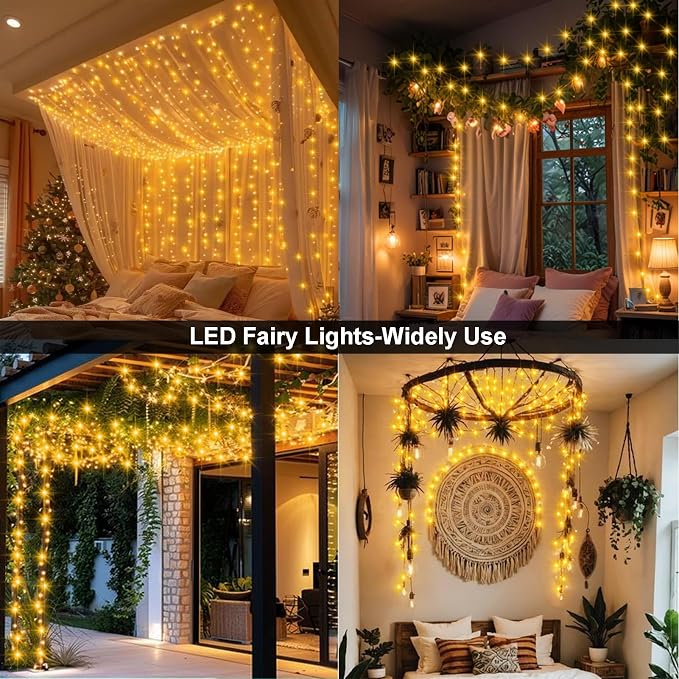 2 Pack Fairy String Lights Plug in, 33Ft 100 Micro Starry LED Twinkle Fairy Lights IP68 miniatura 2