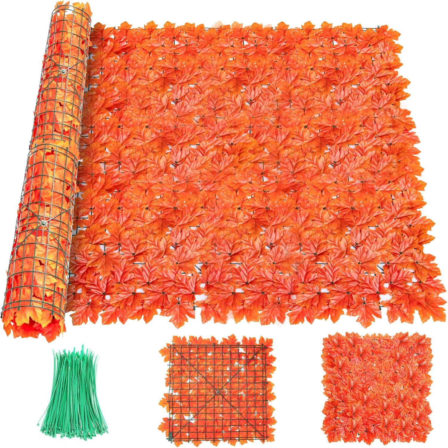 Brightdeco Maple Leaf Privacy Fence Screen 98.4x39in Thanksgiving Fall