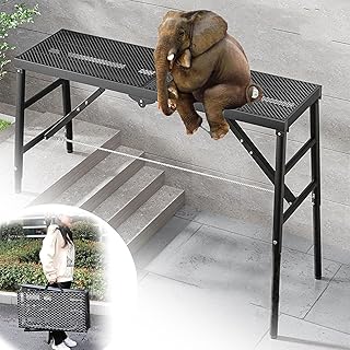 Multipurpose Folding Work Platform, Step Ladders Multipurpose Folding Work Platform Scaffold Tower Stool Bench Adjustable Height, 800 Lbs Maximum Load (Size : 180 * 40cm) ()