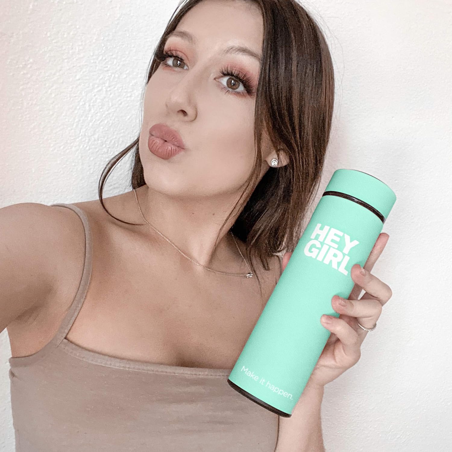 Hey Girl Tea Infuser Bottle 450ml - Insulated Stainless Steel Water Bottle - Tea Tumbler with Tea Diffuser - Portable Travel Mug for Loose Leaf Tea & Infused Water - Tea Lovers Gifts for Women image 4