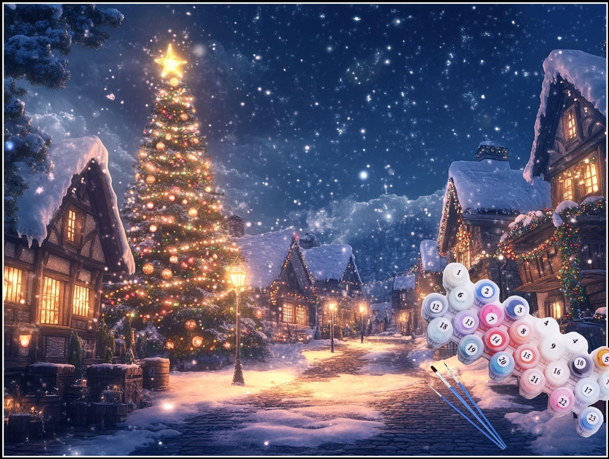 油絵 キャンバス クリスマス 数字油絵, Paint by Numbers 長老 塗り絵